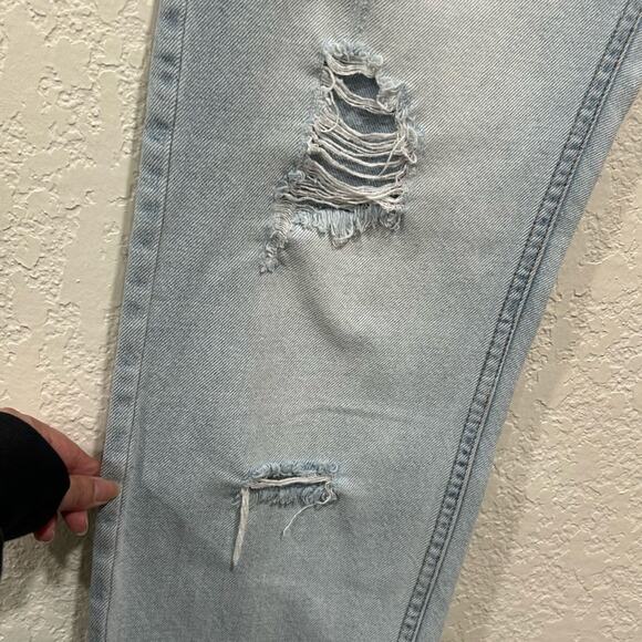We The Free Cropped Straight Leg Distressed Button-Fly Jeans Size 26 - Picture 3 of 7